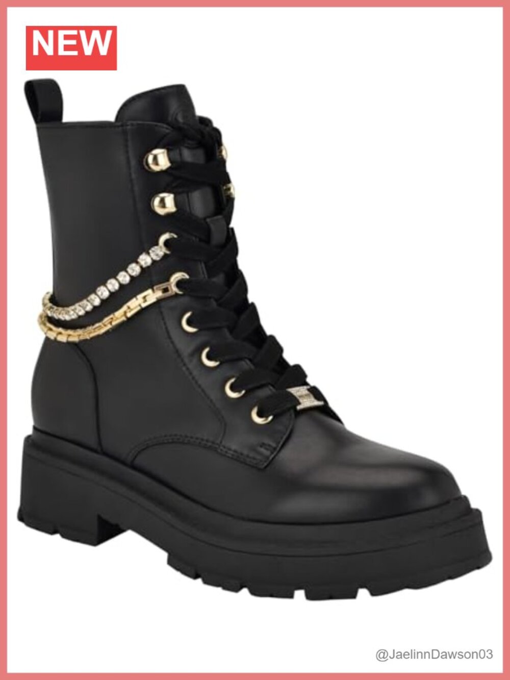 Womens Hughes Lace-Up Ankle Booties Faux Leather Block Heel